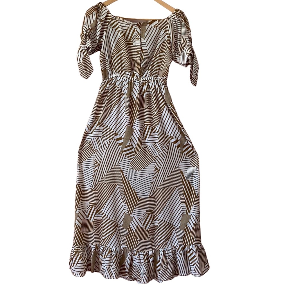 BEIGE & WHITE SUMMER DRESS!!